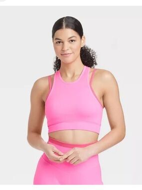 JoyLab Vibrant Hot Pink Cropped Sports Tank